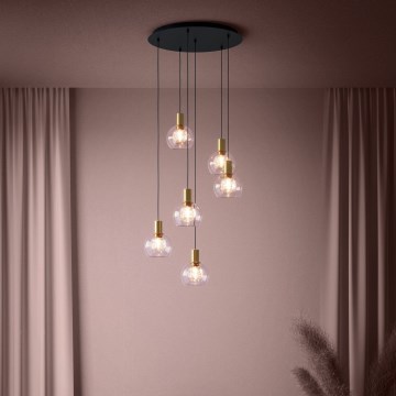 Eglo 390279 - Candeeiro suspenso LED com regulação 6xLED/5,4W/230V 3000K diâmetro 54 cm dourado
