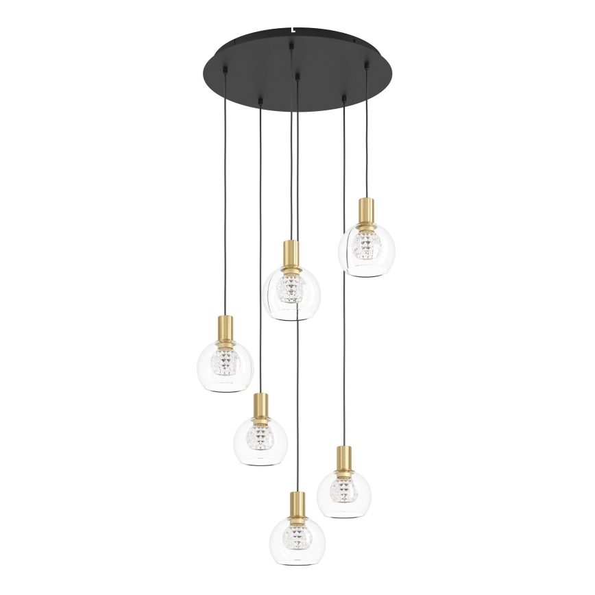 Eglo 390279 - Candeeiro suspenso LED com regulação 6xLED/5,4W/230V 3000K diâmetro 54 cm dourado
