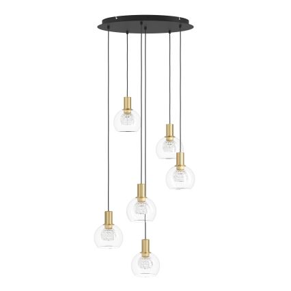 Eglo 390279 - Candeeiro suspenso LED com regulação 6xLED/5,4W/230V 3000K diâmetro 54 cm dourado