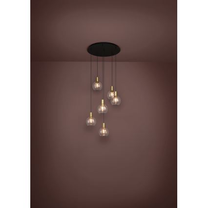 Eglo 390279 - Candeeiro suspenso LED com regulação 6xLED/5,4W/230V 3000K diâmetro 54 cm dourado