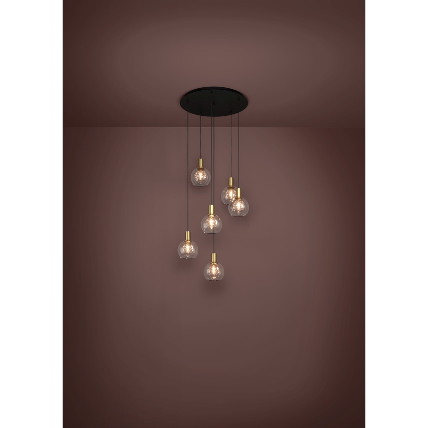 Eglo 390279 - Candeeiro suspenso LED com regulação 6xLED/5,4W/230V 3000K diâmetro 54 cm dourado