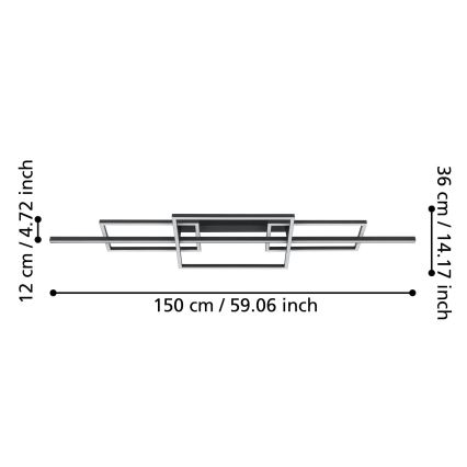 Eglo - Candeeiro integrado LED com regulação LED/34,5W/230V 3000K preto