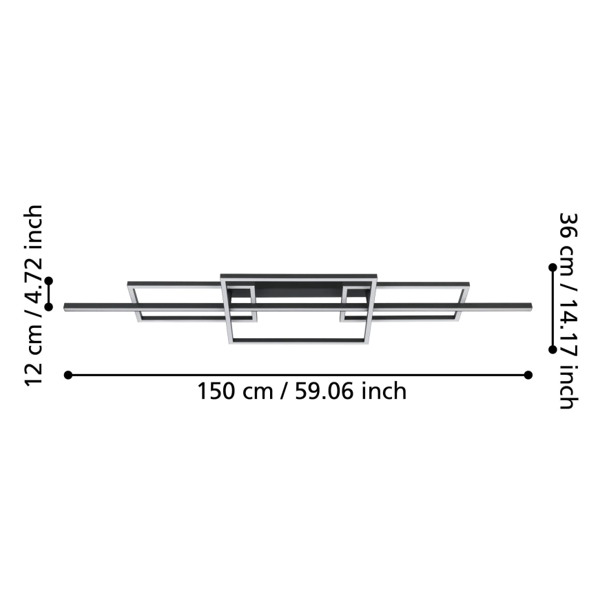 Eglo - Candeeiro integrado LED com regulação LED/34,5W/230V 3000K preto