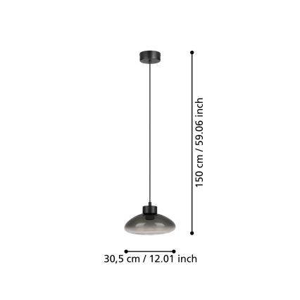 Eglo - Candeeiro suspenso LED com regulação LED/5,4W/230V 2700K fumado