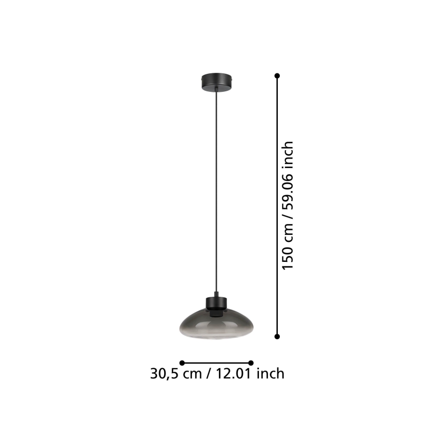 Eglo - Candeeiro suspenso LED com regulação LED/5,4W/230V 2700K fumado