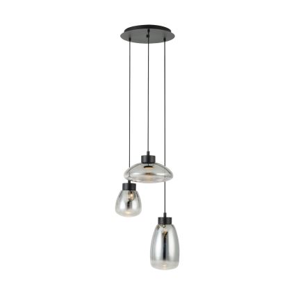 Eglo - Candeeiro suspenso LED com regulação 3xLED/5,4W/230V 2700K fumado