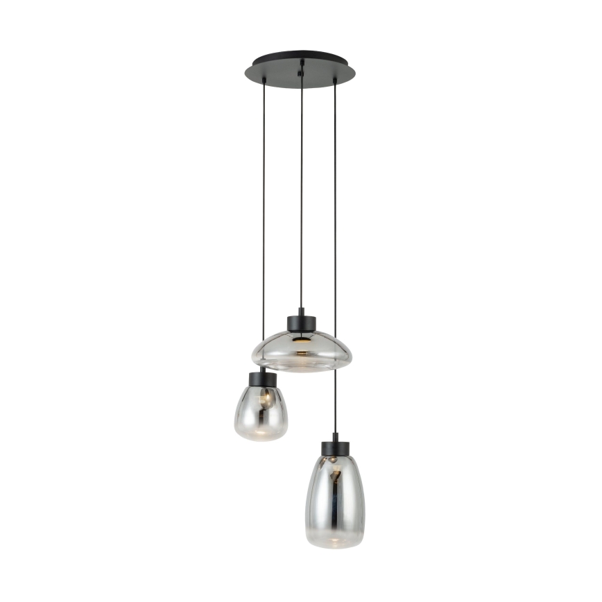 Eglo - Candeeiro suspenso LED com regulação 3xLED/5,4W/230V 2700K fumado