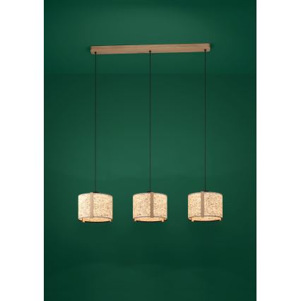 Eglo - Candeeiro suspenso 3xE27/25W/230V bege