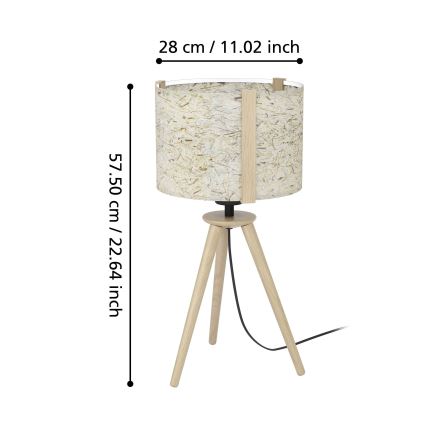 Eglo - Candeeiro de mesa 1xE27/25W/230V bege