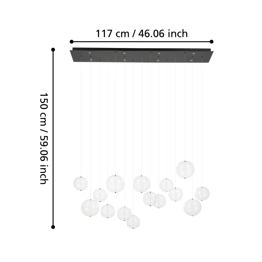 Eglo - Candeeiro suspenso LED com regulação 8xLED/4,2W/230V 3000K transparente