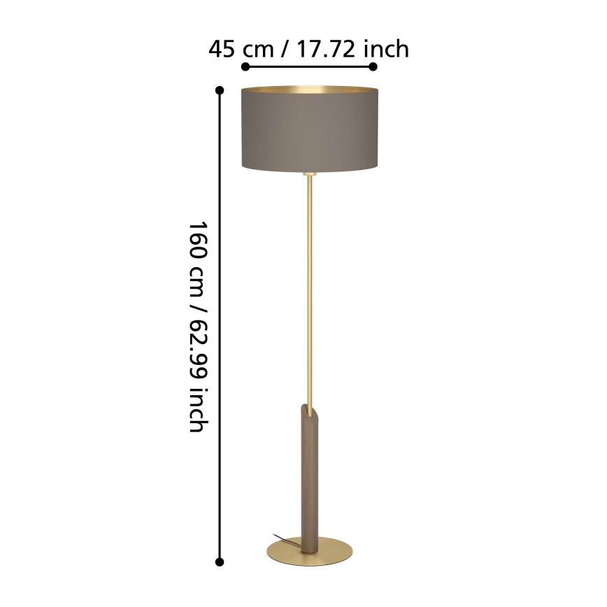 Eglo - Candeeiro de chão 1xE27/40W/230V castanho/dourado