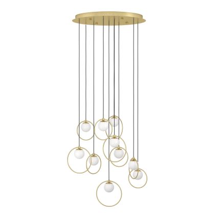 Eglo - Candeeiro suspenso LED com regulação 10xLED/3W/230V 3000K diâmetro 58 cm dourado