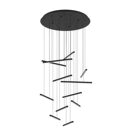 Eglo - Candeeiro suspenso LED com regulação 12xLED/8,4W/230V 3000K preto