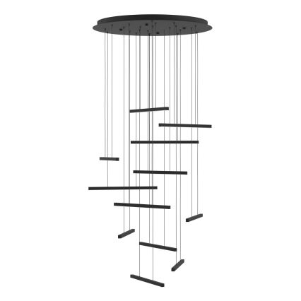 Eglo - Candeeiro suspenso LED com regulação 12xLED/8,4W/230V 3000K preto