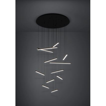 Eglo - Candeeiro suspenso LED com regulação 12xLED/8,4W/230V 3000K preto