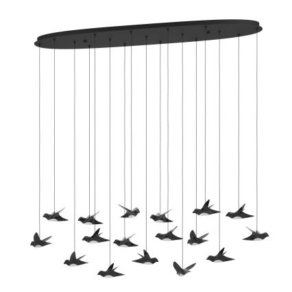 Eglo - Candeeiro suspenso LED com regulação 17xLED/3W/230V 3000K preto
