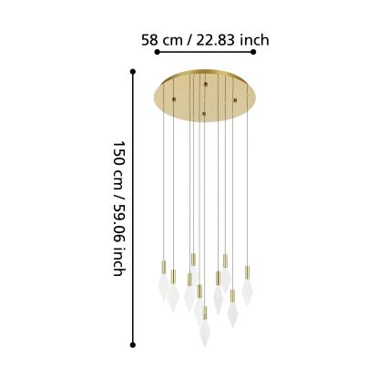 Eglo - Candeeiro suspenso LED com regulação 10xLED/3W/230V 3000K diâmetro 58 cm dourado