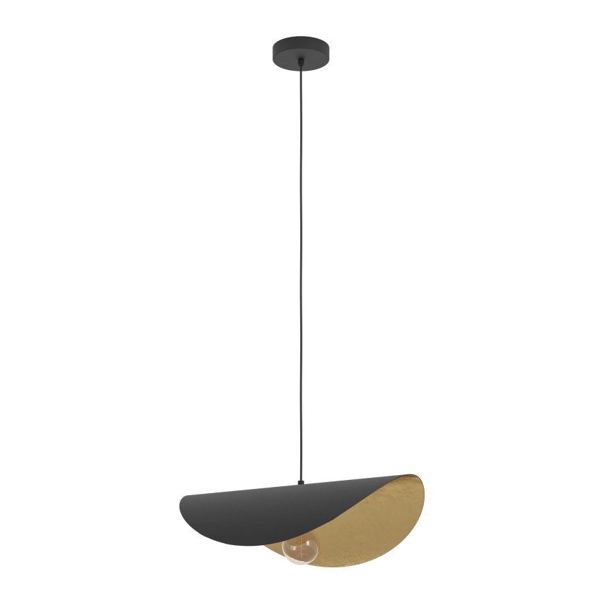 Eglo - Candeeiro suspenso 1xE27/40W/230V 53 cm preto/dourado
