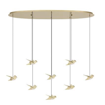 Eglo - Candeeiro suspenso LED com regulação 8xLED/4,2W/230V 3000K dourado