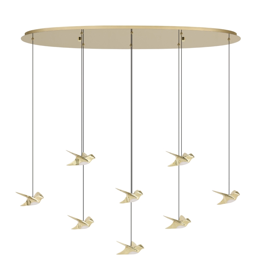 Eglo - Candeeiro suspenso LED com regulação 8xLED/4,2W/230V 3000K dourado