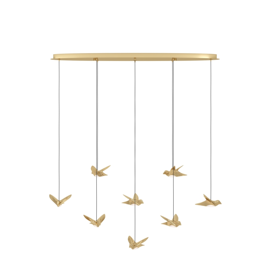 Eglo - Candeeiro suspenso LED com regulação 8xLED/4,2W/230V 3000K dourado