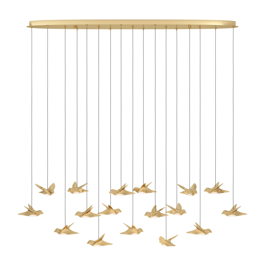Eglo - Candeeiro suspenso LED com regulação 17xLED/3W/230V 3000K dourado