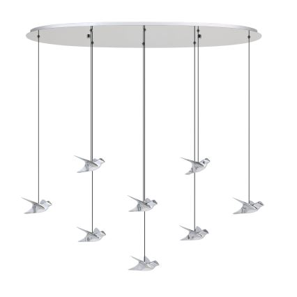 Eglo - Candeeiro suspenso LED com regulação 8xLED/4,2W/230V 3000K cromado brilhante