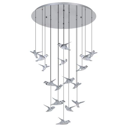 Eglo - Candeeiro suspenso LED com regulação 17xLED/3W/230V 3000K cromado brilhante