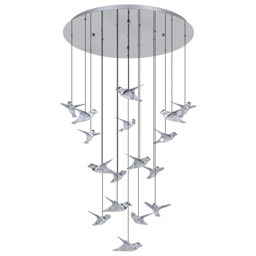 Eglo - Candeeiro suspenso LED com regulação 17xLED/3W/230V 3000K cromado brilhante