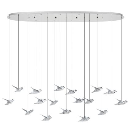 Eglo - Candeeiro suspenso LED com regulação 17xLED/3W/230V 3000K cromado brilhante