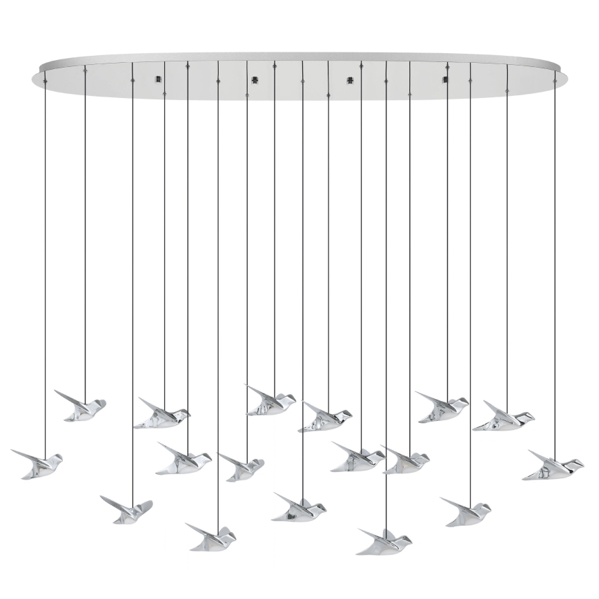 Eglo - Candeeiro suspenso LED com regulação 17xLED/3W/230V 3000K cromado brilhante