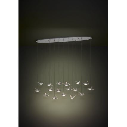 Eglo - Candeeiro suspenso LED com regulação 17xLED/3W/230V 3000K cromado brilhante