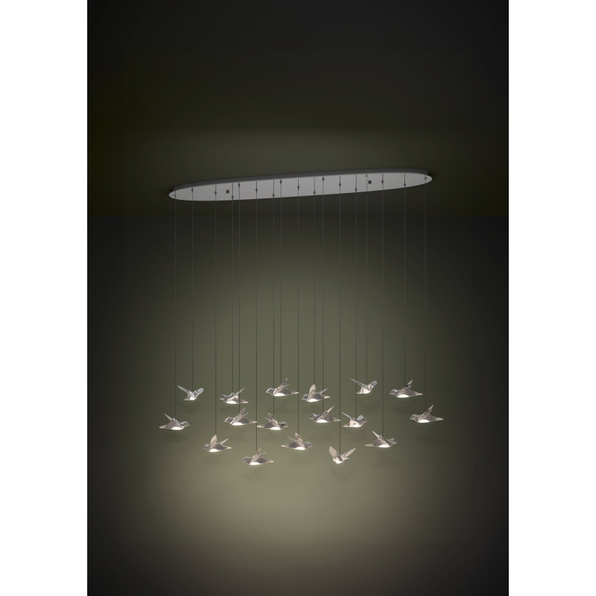 Eglo - Candeeiro suspenso LED com regulação 17xLED/3W/230V 3000K cromado brilhante