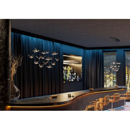 Eglo - Candeeiro suspenso LED com regulação 17xLED/3W/230V 3000K cromado brilhante