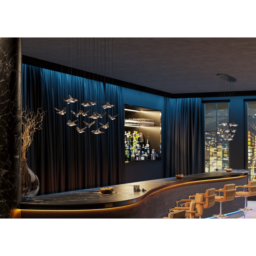 Eglo - Candeeiro suspenso LED com regulação 17xLED/3W/230V 3000K cromado brilhante