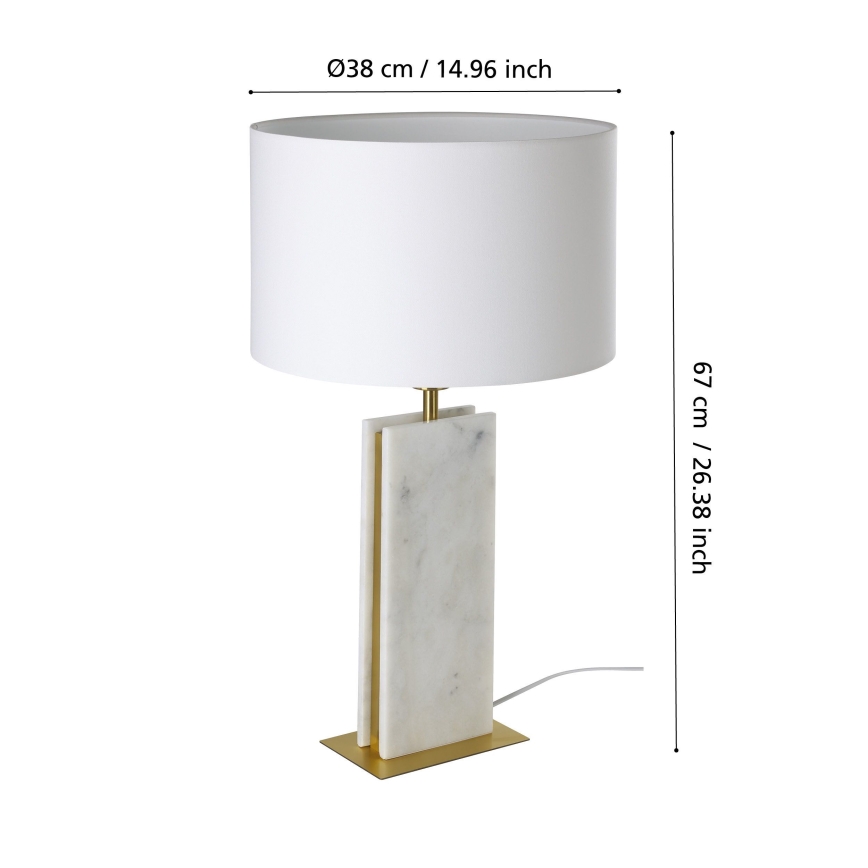 Eglo - Candeeiro de mesa 1xE27/40W/230V branco