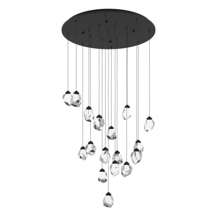 Eglo - Candeeiro suspenso LED com regulação 17xLED/3W/230V 3000K preto/transparente