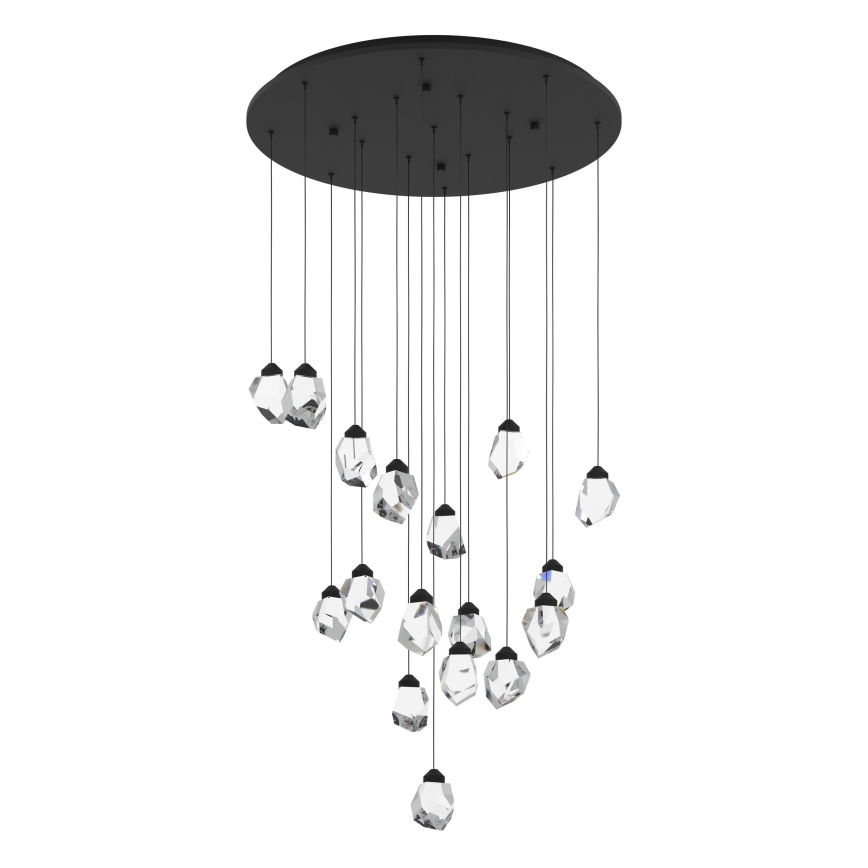 Eglo - Candeeiro suspenso LED com regulação 17xLED/3W/230V 3000K preto/transparente