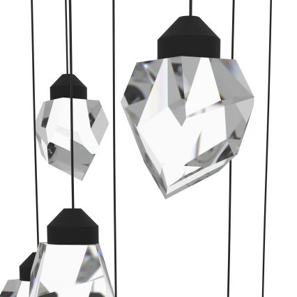 Eglo - Candeeiro suspenso LED com regulação 17xLED/3W/230V 3000K preto/transparente