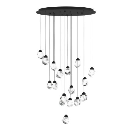 Eglo - Candeeiro suspenso LED com regulação 17xLED/3W/230V 3000K preto/transparente