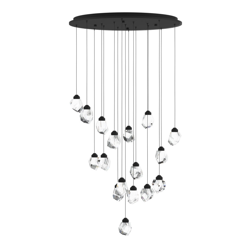 Eglo - Candeeiro suspenso LED com regulação 17xLED/3W/230V 3000K preto/transparente