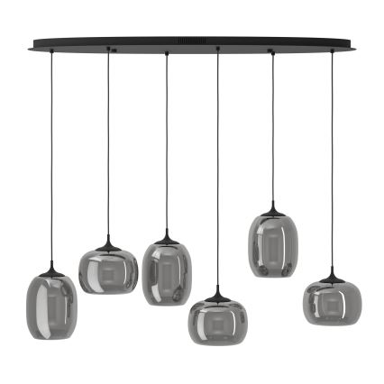 Eglo - Candeeiro suspenso LED com regulação 6xLED/3,7W/230V 2700-6500K fumado + comando