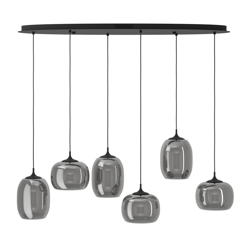 Eglo - Candeeiro suspenso LED com regulação 6xLED/3,7W/230V 2700-6500K fumado + comando