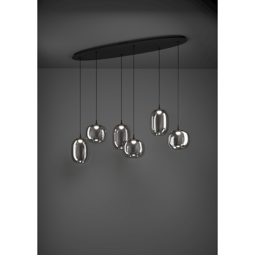 Eglo - Candeeiro suspenso LED com regulação 6xLED/3,7W/230V 2700-6500K fumado + comando