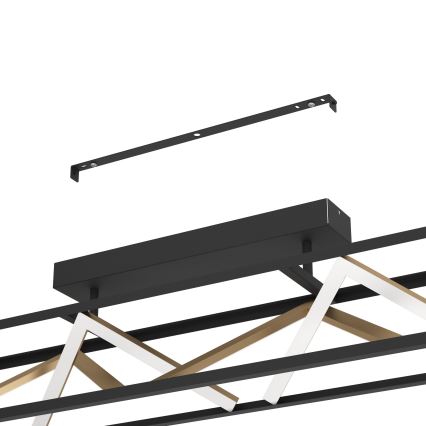 Eglo - Candeeiro integrado LED com regulação LED/45W/230V 2700-6500K preto/dourado + comando