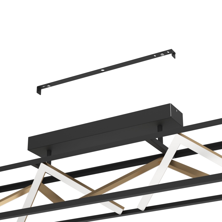 Eglo - Candeeiro integrado LED com regulação LED/45W/230V 2700-6500K preto/dourado + comando