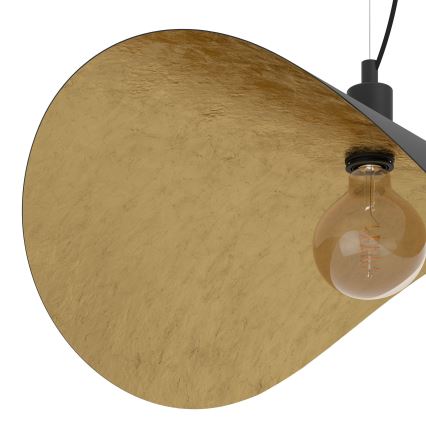 Eglo - Candeeiro suspenso 1xE27/40W/230V 80 cm preto/dourado