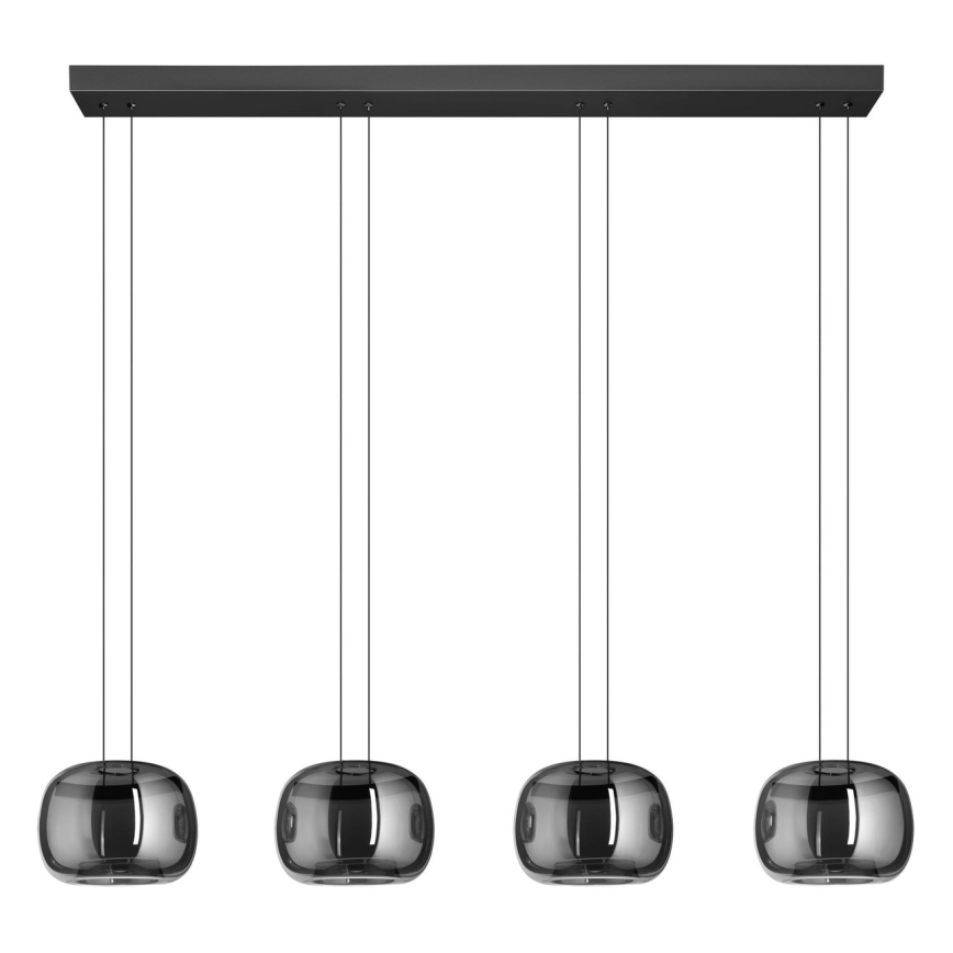 Eglo - Lustre LED regulável suspenso por cabo 4xLED/5,8W/230V preto/fumado