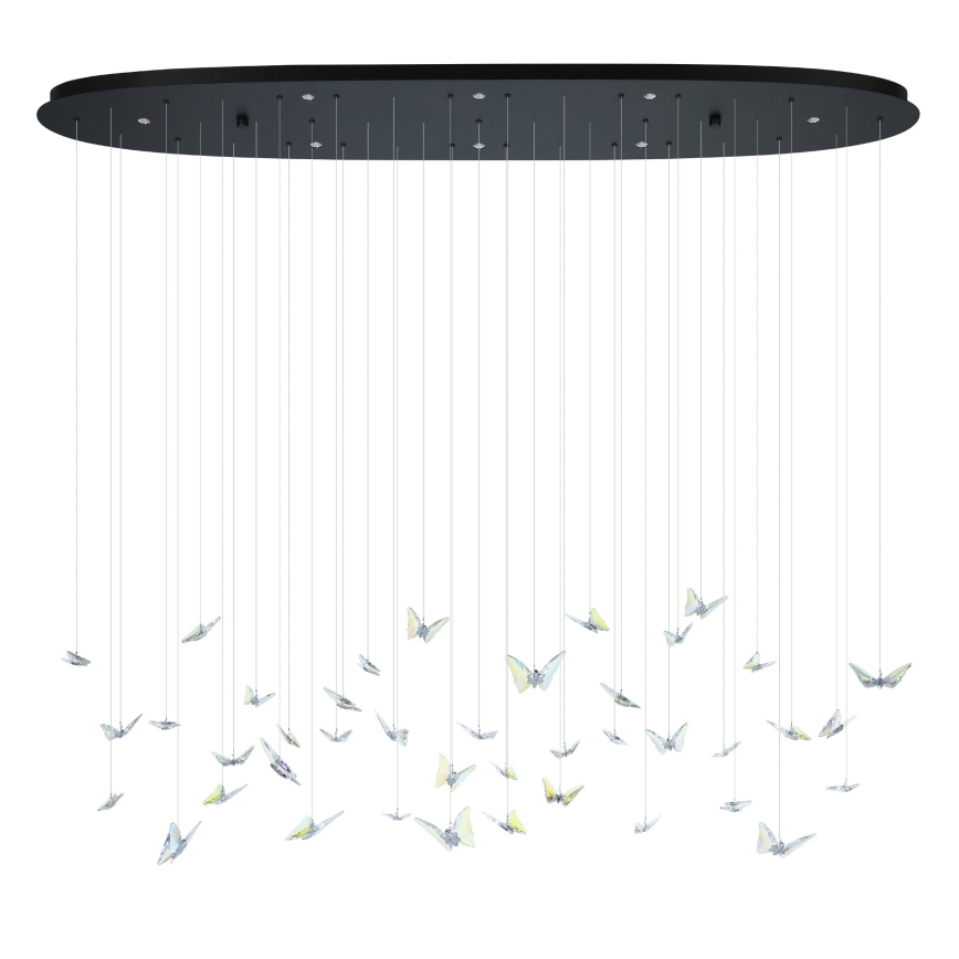 Eglo - Lustre LED regulável suspenso por cabo 8xLED/4,2W/230V preto/transparente