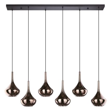 Eglo - Lustre suspenso por cabo 6xE27/28W/230V cobre